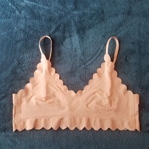Shimera Beige Scalloped-trim Bralette